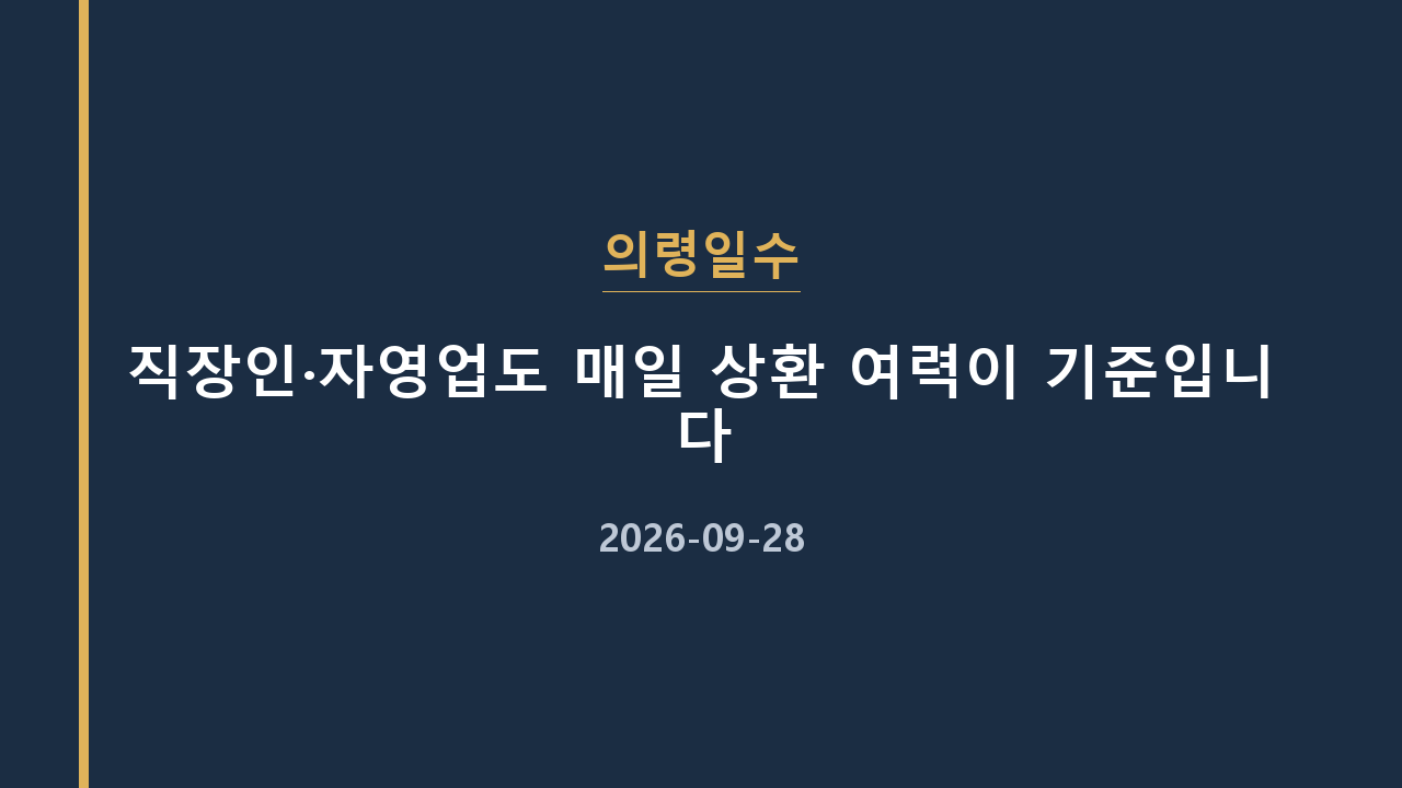 의령일수 직장인·자영업도 매일 상환 여력이 기준입니다